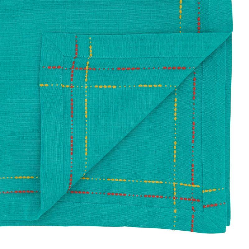 Turquoise Cotton Dobby Border Table Runner 18" x 72"