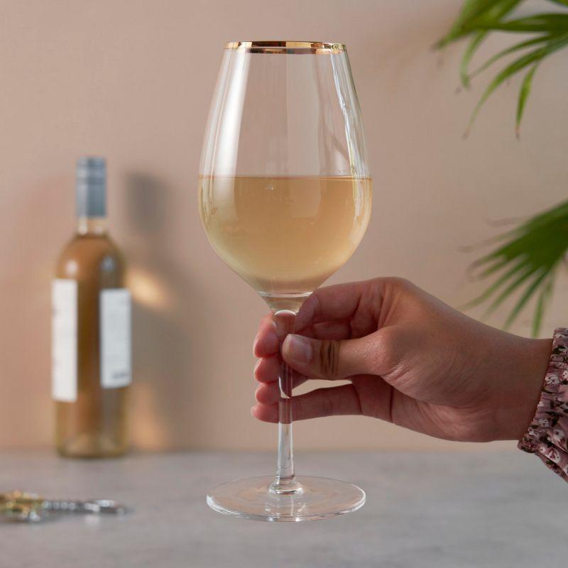 Twine Gilded Stemmed Wine Glasses (Set of 2)