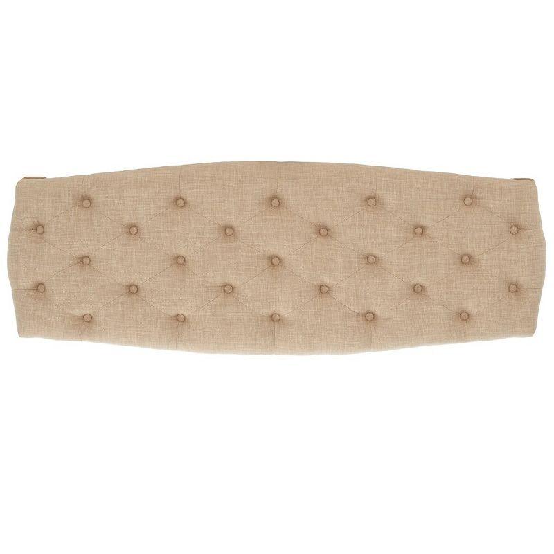 Ramsey Bench With Flat Black Nail Heads - Wheat/Natural Cream - Safavieh