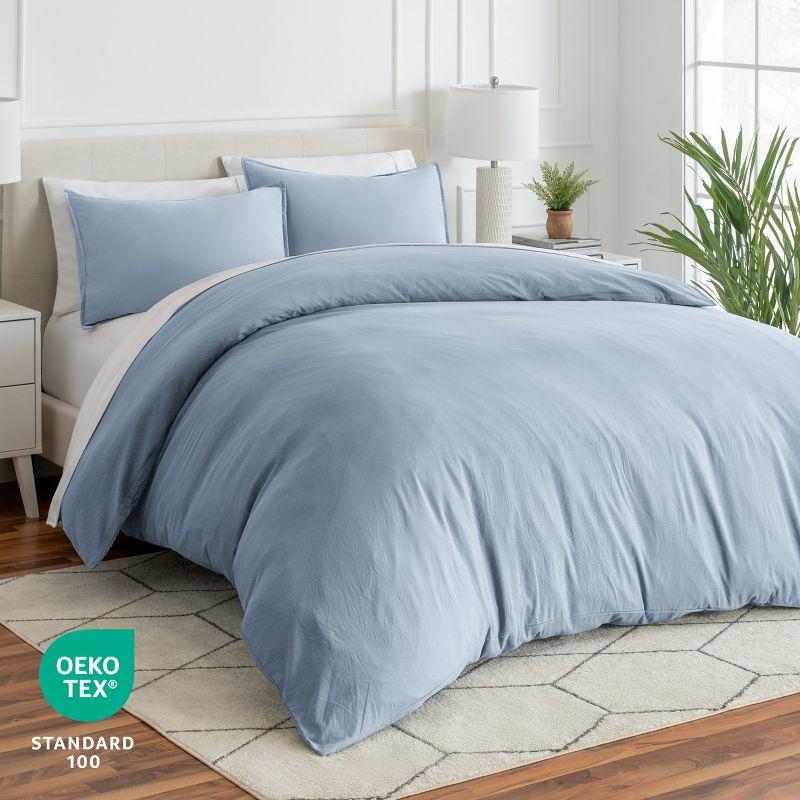Washed Dusty Blue King/Cal King Duvet Cover and Sham Set by Bare Home