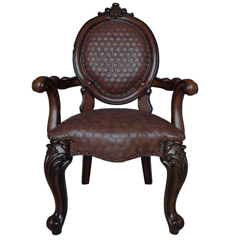 Acme Furniture Versailles 26" Dining Chairs Cherry Finish: Leather Upholstery, Nailhead Trim, No Assembly Required