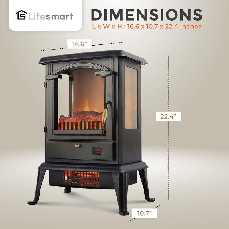 Lifesmart LifeSmart LifePro 1500W 3 Sided Electric Infrared Quartz Indoor Stove Heater