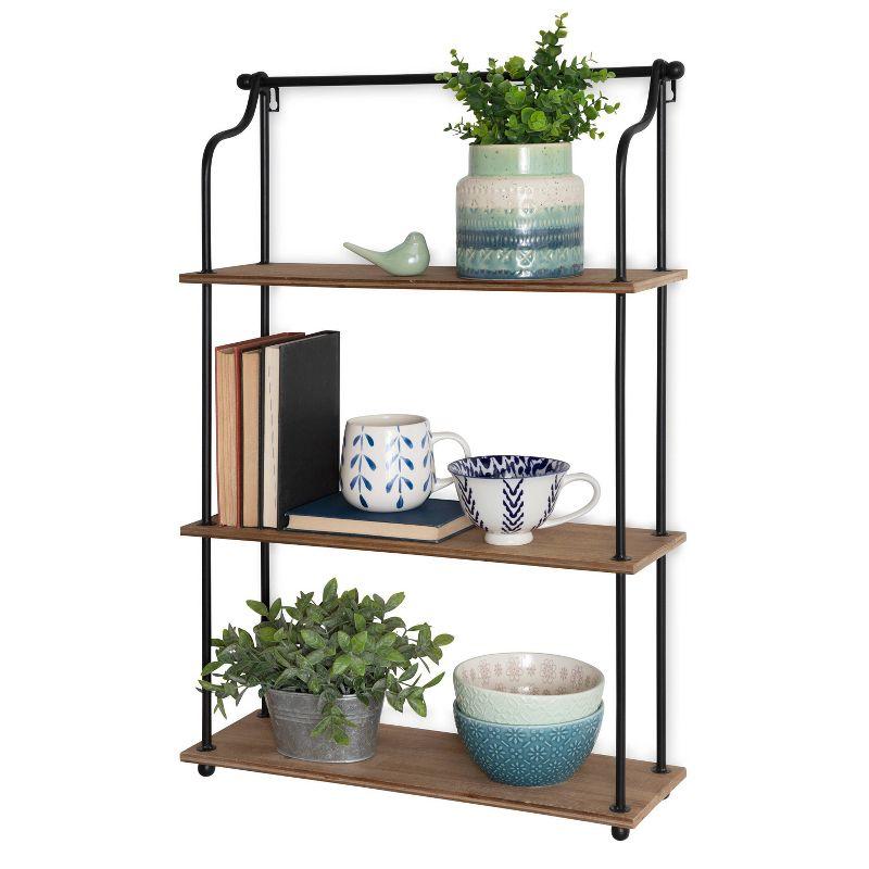 21" x 32" Walters Wood/Metal 3 Tier Shelving - Kate & Laurel All Things Decor