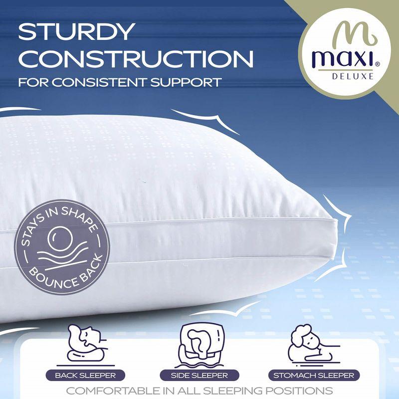 Maxi Breathable Down Alternative Queen Bed Pillow – (2 Pack)