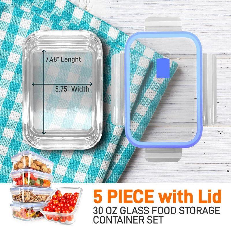 NutriChef 30oz. Glass Food Storage Container