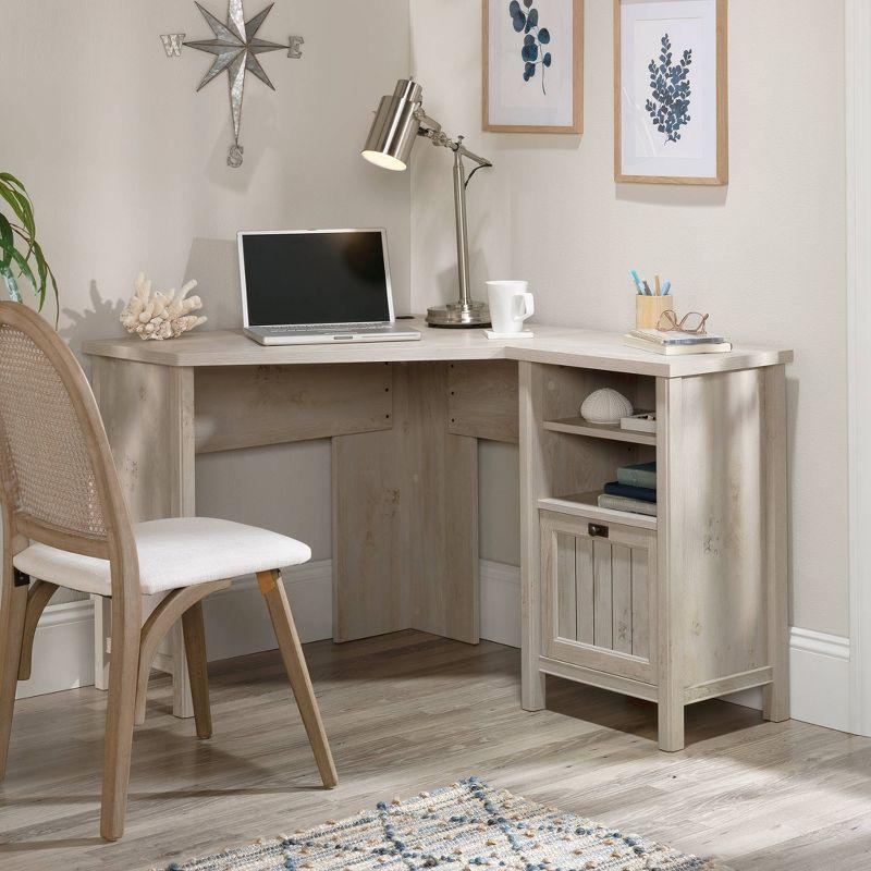 Chalked Chestnut Corner Computer Desk with Drawer and Filing Cabinet