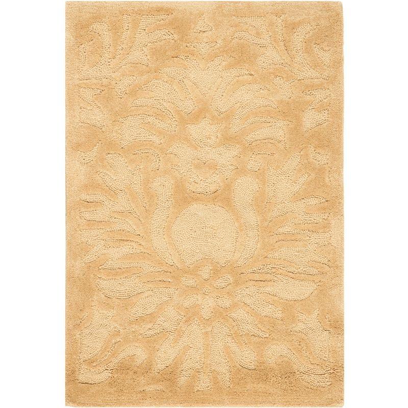 Beige Hand-Hooked Wool and Synthetic 2' x 3' Area Rug