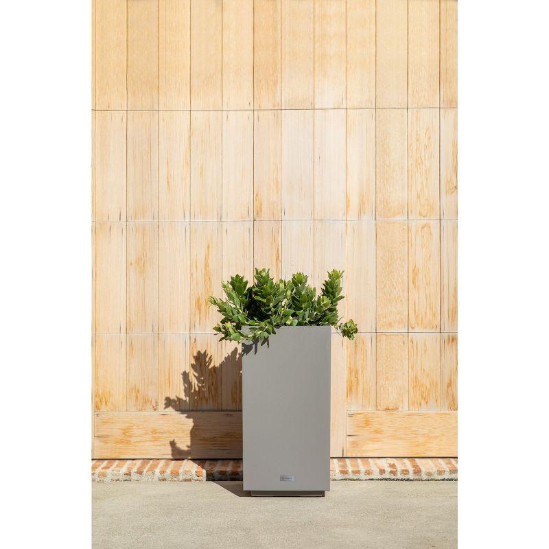 Veradek Block Series Pedestal Short 26" Plastic Planter - Gray