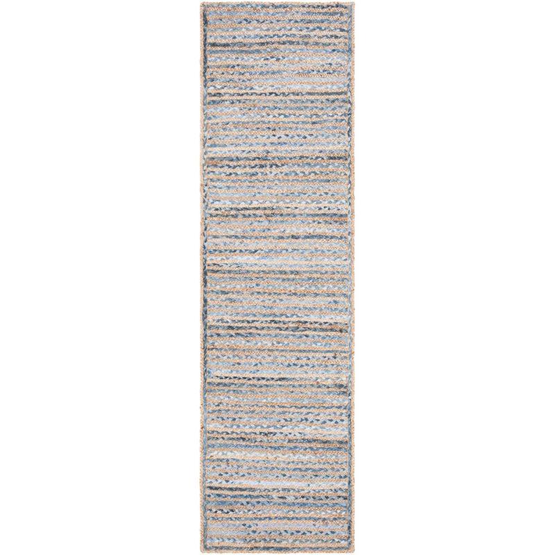 Coastal Breeze Blue Handwoven Jute Runner Rug - 27" x 8"