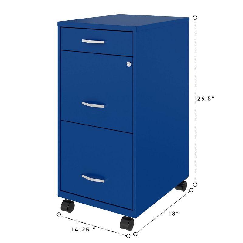 14.25'' Wide 3 -Drawer Mobile Steel File Cabinet