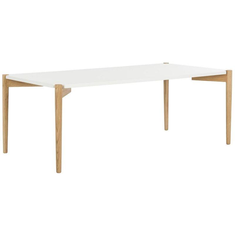 Rue Rectangle Coffee Table - White/Oak - Safavieh