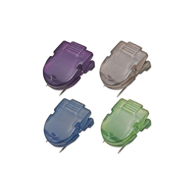 Advantus Wall Clips for Fabric Panels, 40 Sheet Capacity, Assorted Metallic Colors, 20/Box