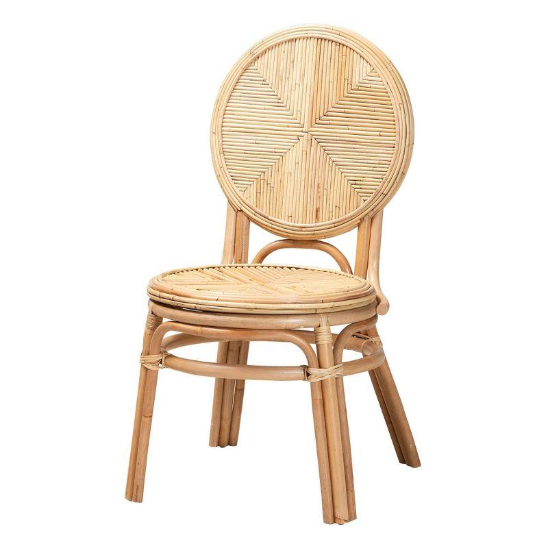 bali & pari Carita Rattan Dining Chair Natural Brown: No Assembly Required, Spot Clean, Wood Frame