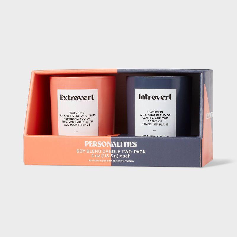 2pk 4oz Glass Introvert and Extrovert Jar Candle Gift Set - Room Essentials™