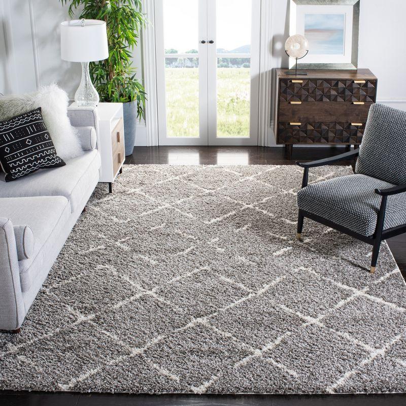 Arizona Shag ASG743 Power Loomed Indoor Area Rug - Brown/Ivory - 6'7"x9'2" - Safavieh