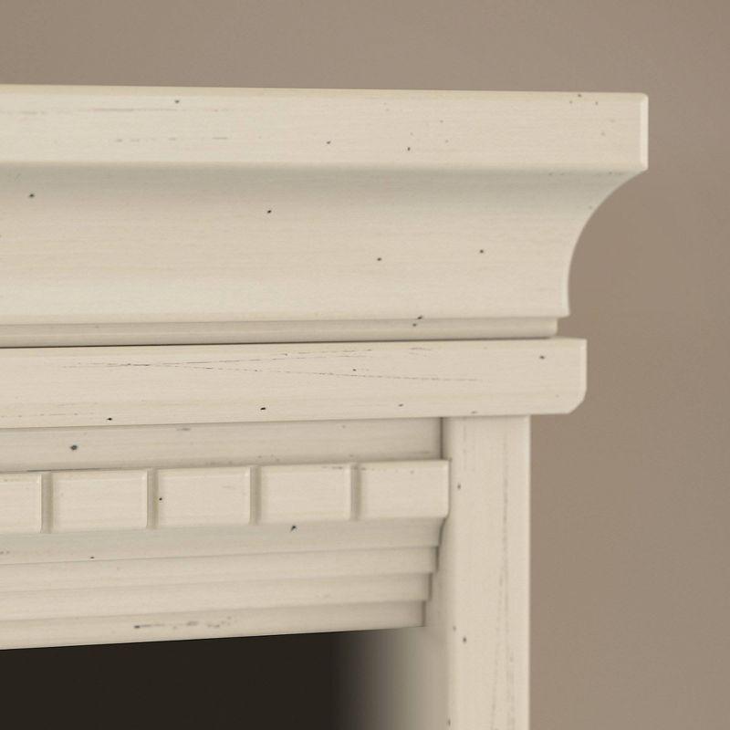 Bush Furniture 68.94" 5 Shelf Fairview Bookshelf Antique White: Modern Farmhouse Style, MDF & Laminate, Adjustable Shelves