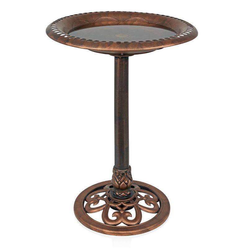 Alpine Pedestal Birdbath with Scrollwork Base and Stakes & Reviews | Wayfair