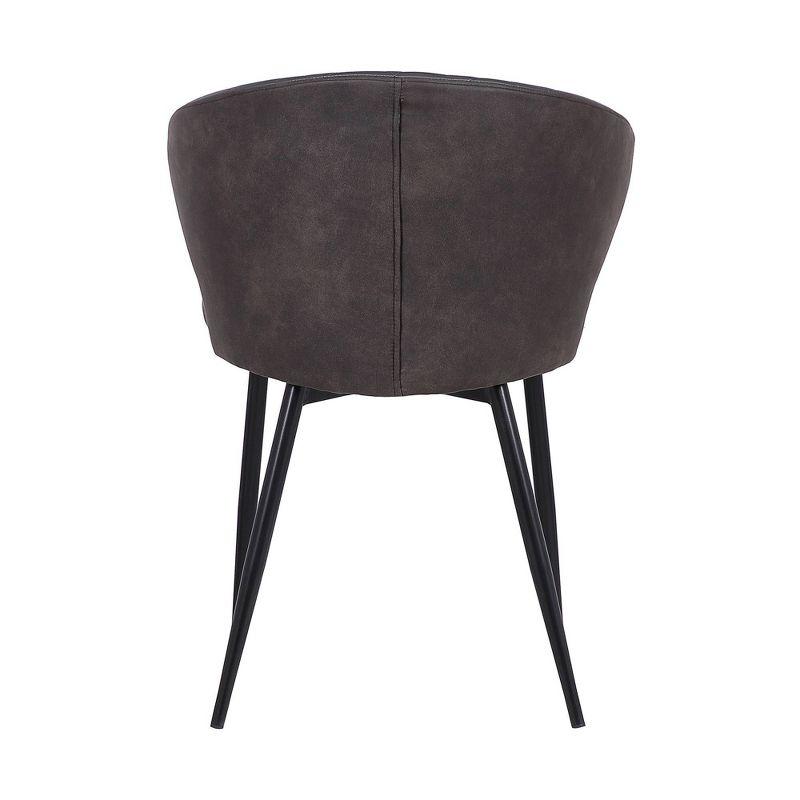 Armen Living Ava Contemporary Dining Chair Faux Leather Black/Gray: Modern Armless Design, Plywood & Steel Frame, 250lb Capacity