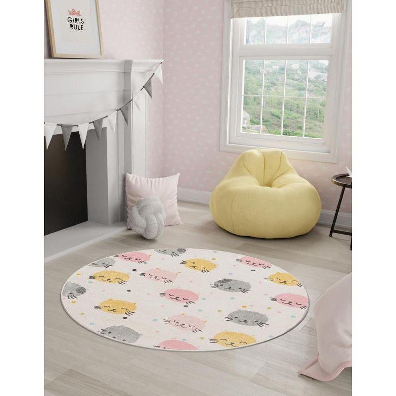 Whimsy Molly Pink/Gray/Yellow Kid Rug