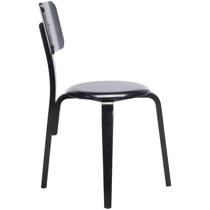 Elegant Black Bentwood Low-Back Stackable Dining Chair, Set of 2