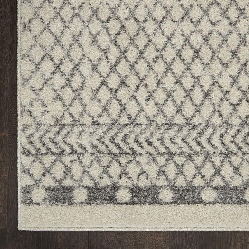 Scandinavian Geometric Soft-Feel Gray Synthetic 5'3" x 7'3" Area Rug