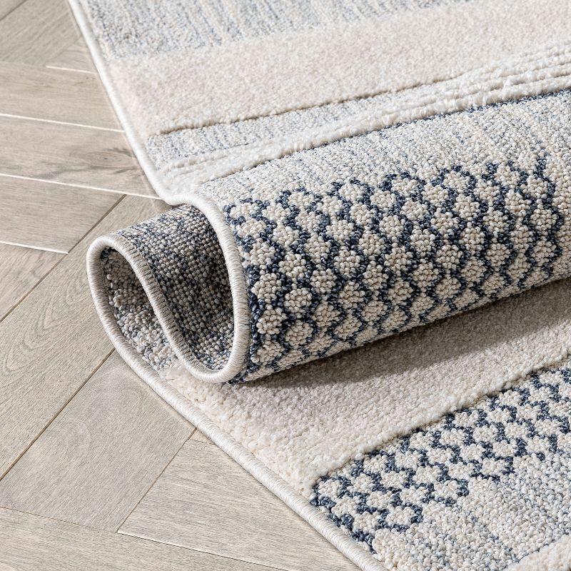 Well Woven Brer Light Blue Abstract Geometric (5'3" x 7'3") Area Rug