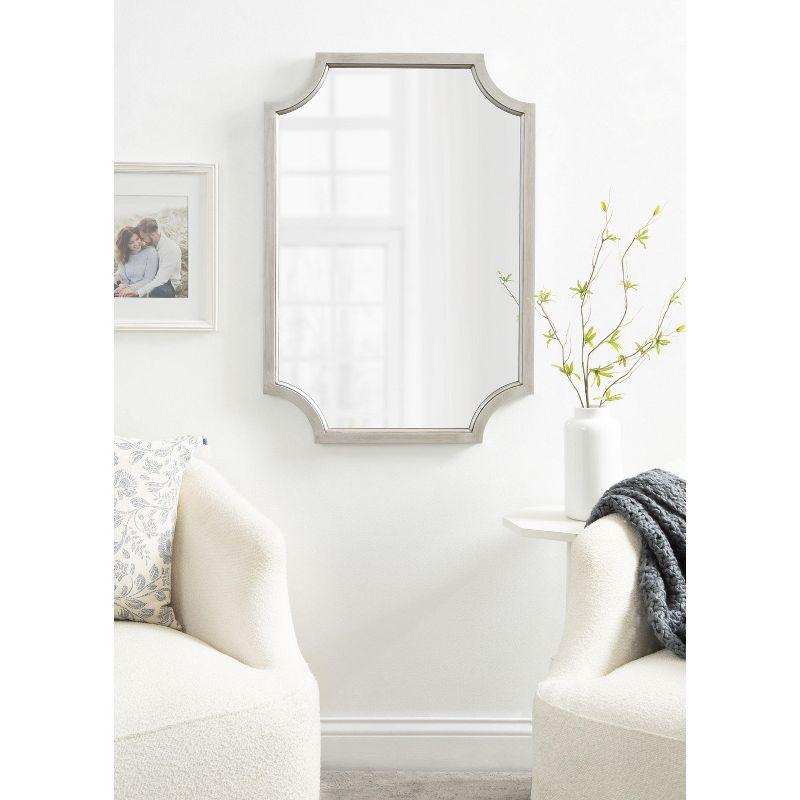Kate and Laurel Hogan Scalloped MDF Scallop Mirror, 24x36, Silver