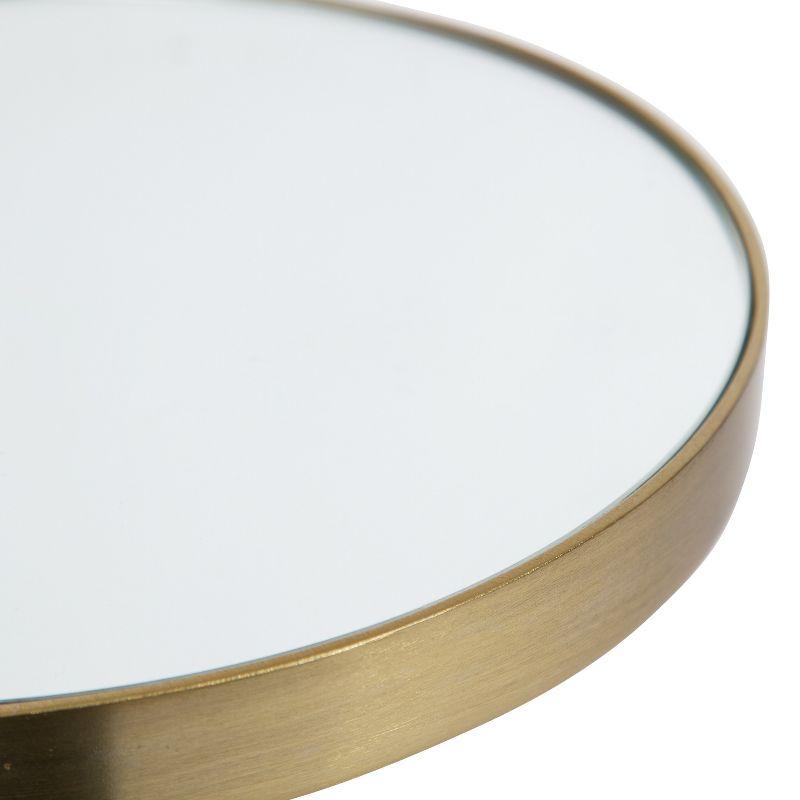 Gold and White Marble Mirrored Drink Table