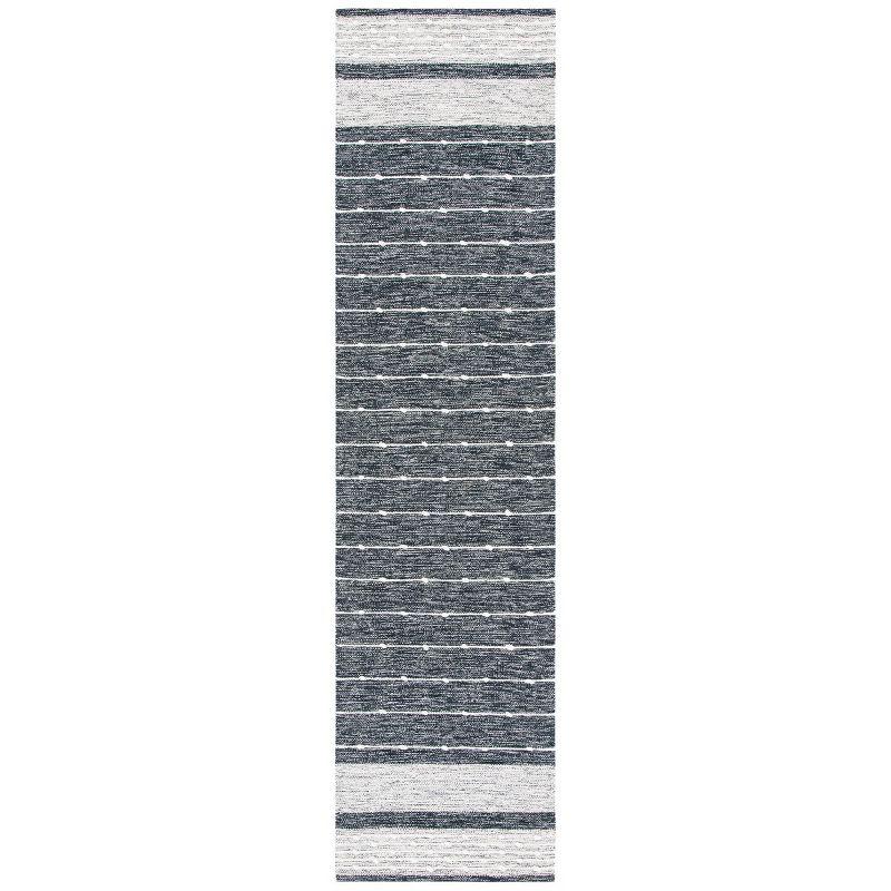 Striped Kilim STK509 Hand Woven Runner Rug - Black/Ivory - 2'3"x13' - Safavieh.