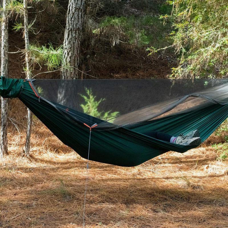 Kammok Mantis All-In-One  All-Season Hammock Tent For Camping/Backpacking with Mosquito Net, Rainfly, Quick Setup, Nylon | 1-Person | Pine Green