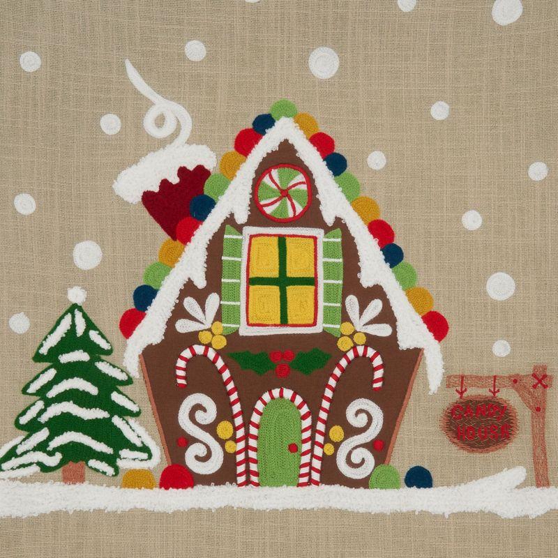 Saro Lifestyle Gingerbread House Runner, Natural, 16" x 72"