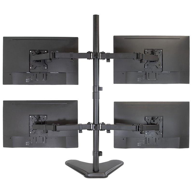 Mount-it Mount-It Quad Monitor Stand | Height Adjustable Standing 4 Screen Mount Fits Monitors Up to 32 in.
