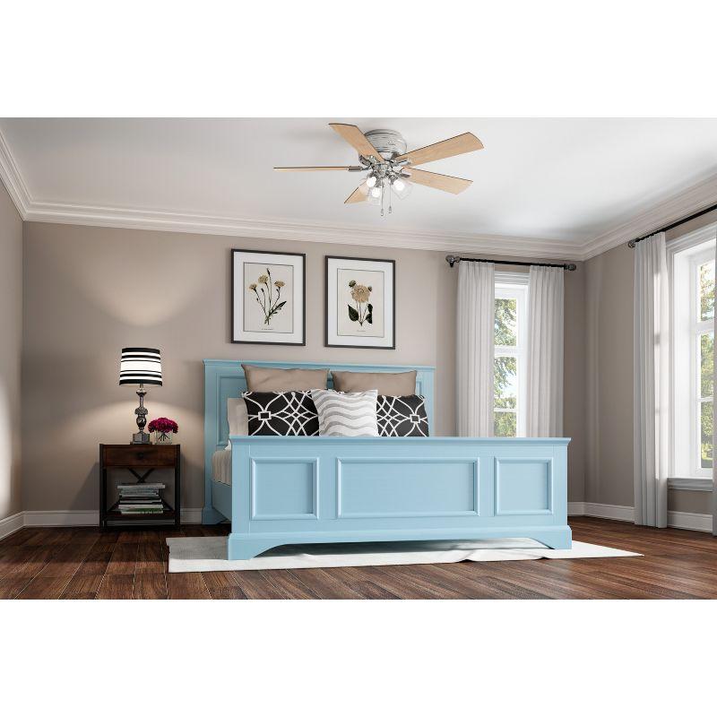 52" Crestfield Low Profile Ceiling Fan (Includes LED Light Bulb) Brushed Nickel - Hunter Fan: 5-Blade, 3-Speed, Flush Mount, Reversible Motor