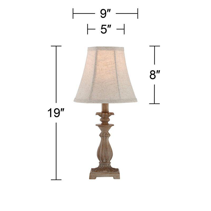 Cali 18" Antique Beige and Off-White Traditional Candlestick Table Lamp Set