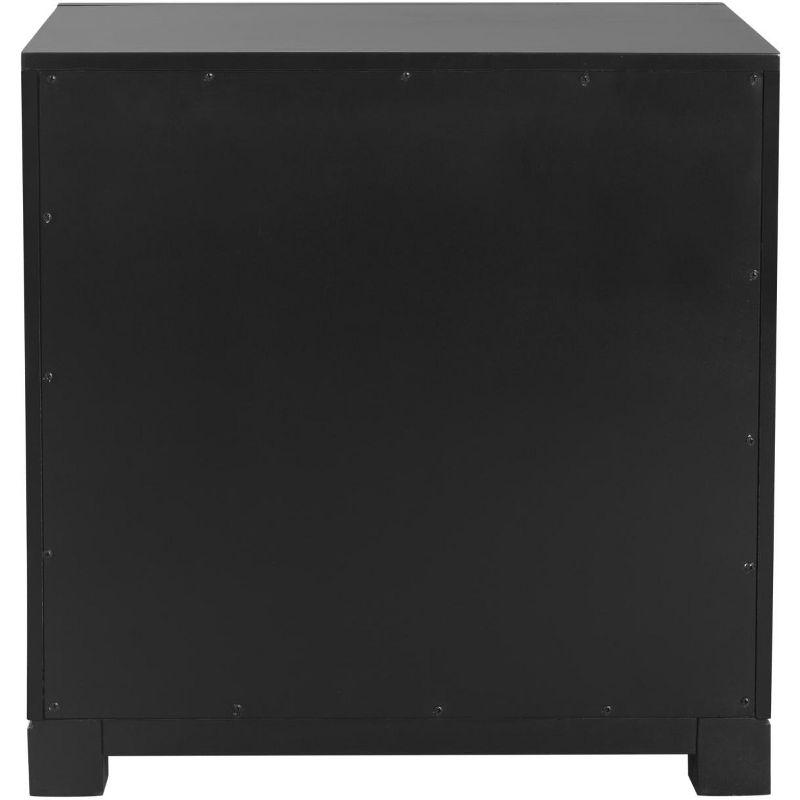Raina 3 Drawer Greek Key Nightstand - FOX6278 - Black - Safavieh Couture
