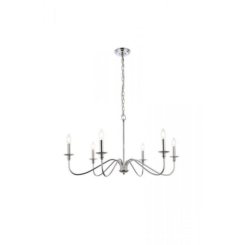 Elegant Lighting Rohan 6 lights polished nickel chandelier