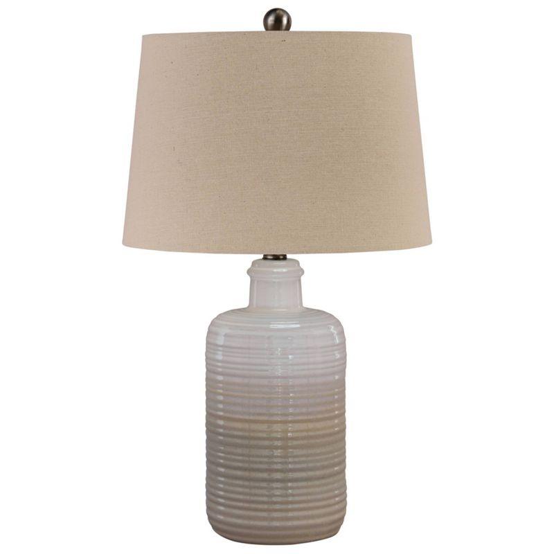 Set of 2 Marnina Ceramic Table Lamps Taupe - Signature Design by Ashley: Glazed Finish, UL Listed, 3-Way Switch