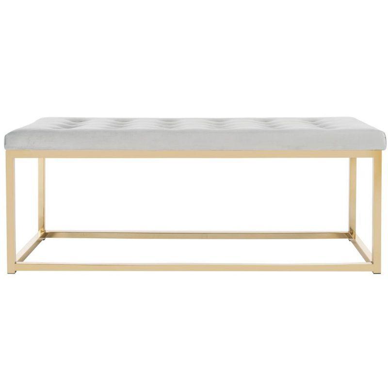 Reynolds Bench - FOX6225 - Grey/Brass - Safavieh Couture