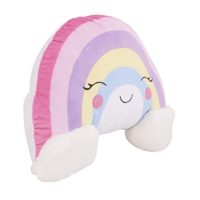 NoJo Little Love by NoJo Rainbow Shaped Plush Sherpa Decorative Pillow with Clouds