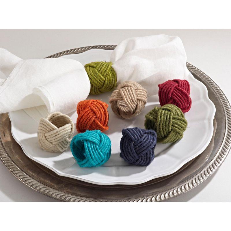 Saro Lifestyle Braided Jute Napkin Ring (set of 4)