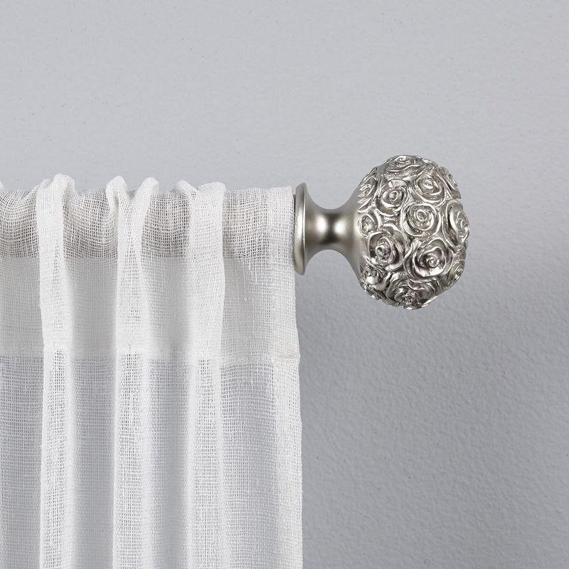 Rosdorf Park Etheredge Exclusive Home Peony 1" Curtain Rod and Coordinating Finial Set, Adjustable