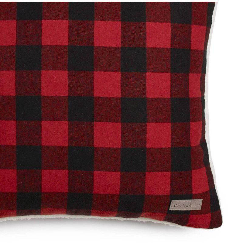 Eddie Bauer Cabin Plaid Black Sherpa 2 Piece Throw Blanket and Pillow Set