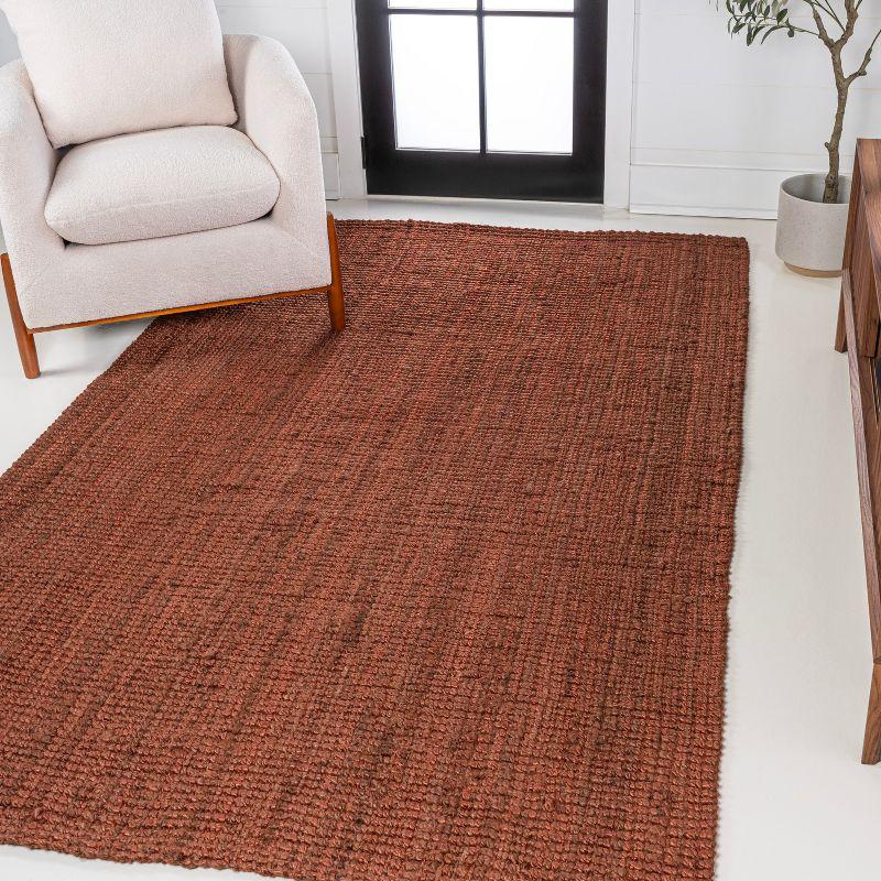 Pata Hand Woven Chunky Jute Terracotta 4 ft. x 6 ft. Area Rug - JONATHAN Y