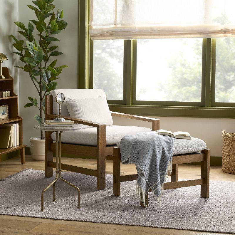 Striped Throw Blanket with Fringe Blue - Hearth & Hand™ with Magnolia
