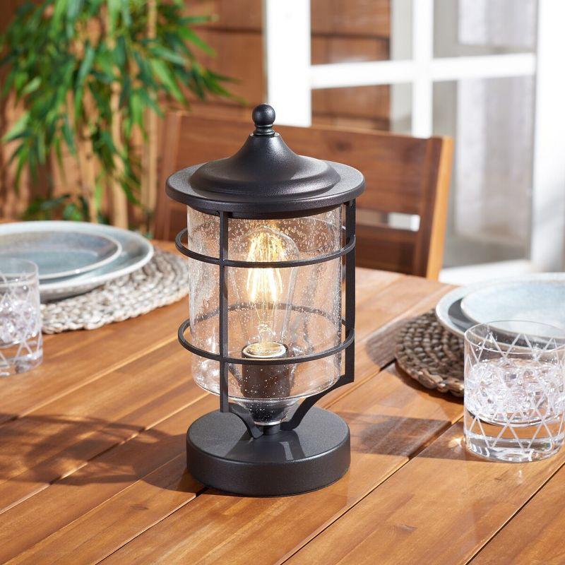 Rueda 15" Bronze and Black Outdoor Table Lamp