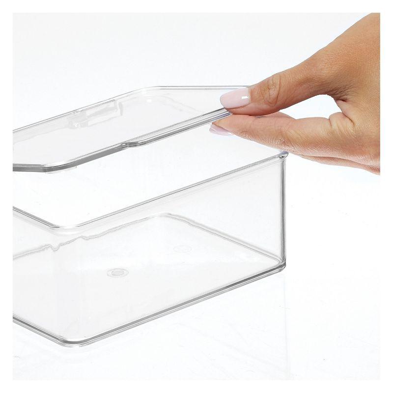 mDesign Plastic Playroom/Gaming Storage Organizer Box, Hinge Lid