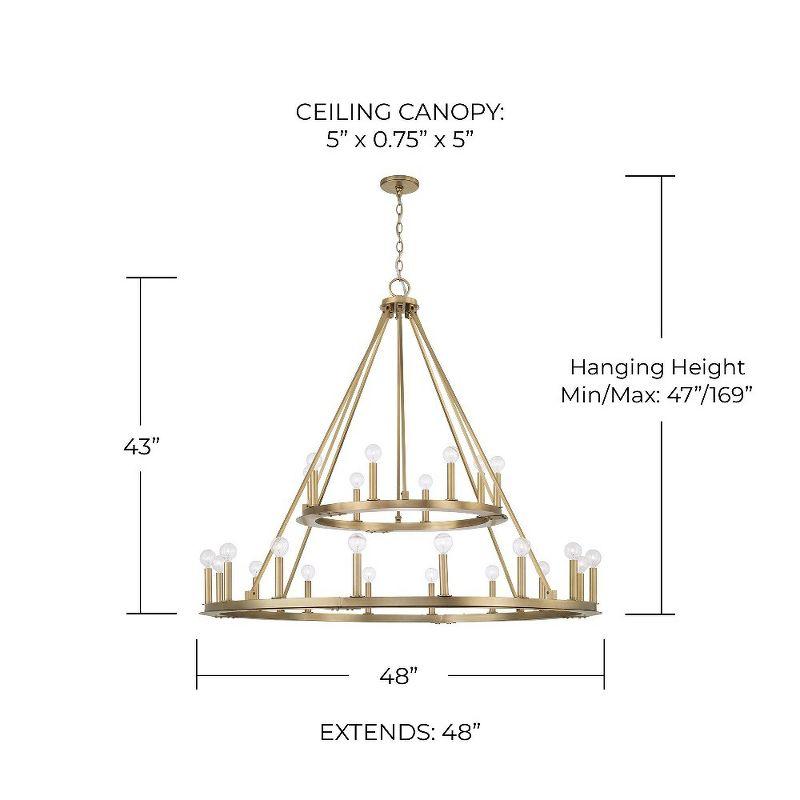 Pearson 24 - Light Dimmable Wagon Wheel Chandelier