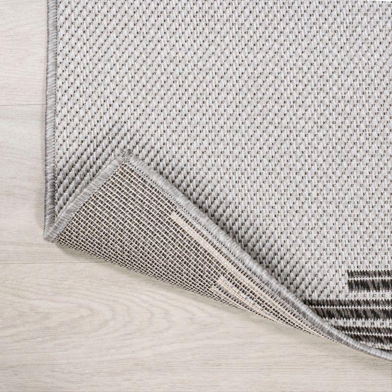 Mid-Century Diamond Stripe 8' x 10' Light Gray/Black Indoor/Outdoor Rug