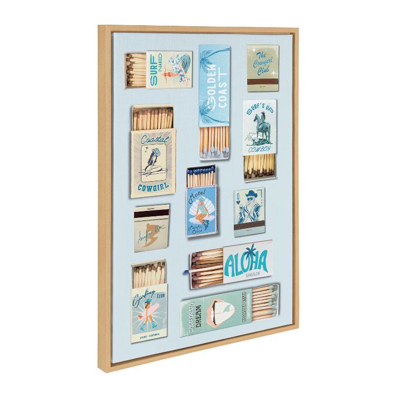 Kate & Laurel All Things Decor 23"x33" Sylvie Retro Matchbox Cowgirl Framed Canvas by Honey Island Studio