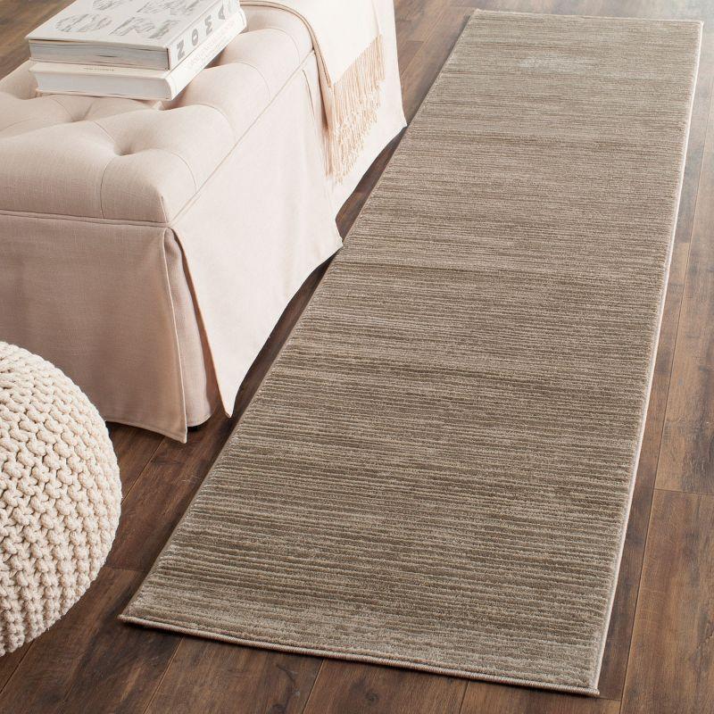 Light Brown 26" Power Loomed Synthetic Runner Rug